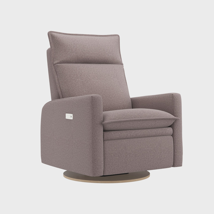 Grand Fauteuil Berçant et Pivotant Arya avec Mécanisme Électrique - Arlo Beige