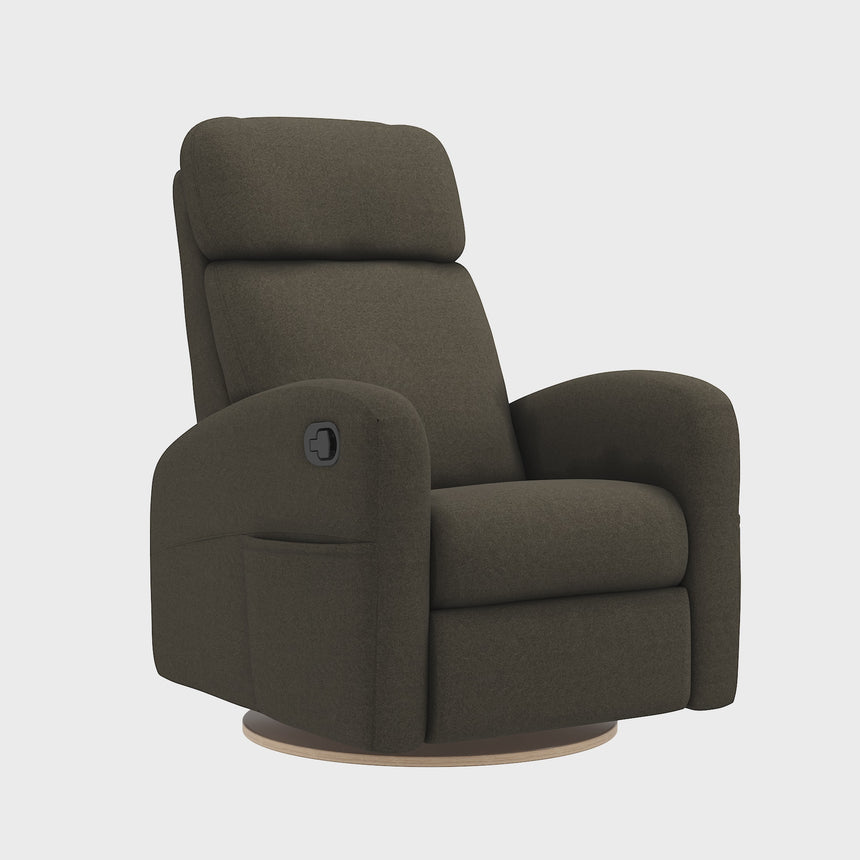Fauteuil Berçant Inclinable Pivotant Hailey - Tissu Anti-tache Mojo Espresso