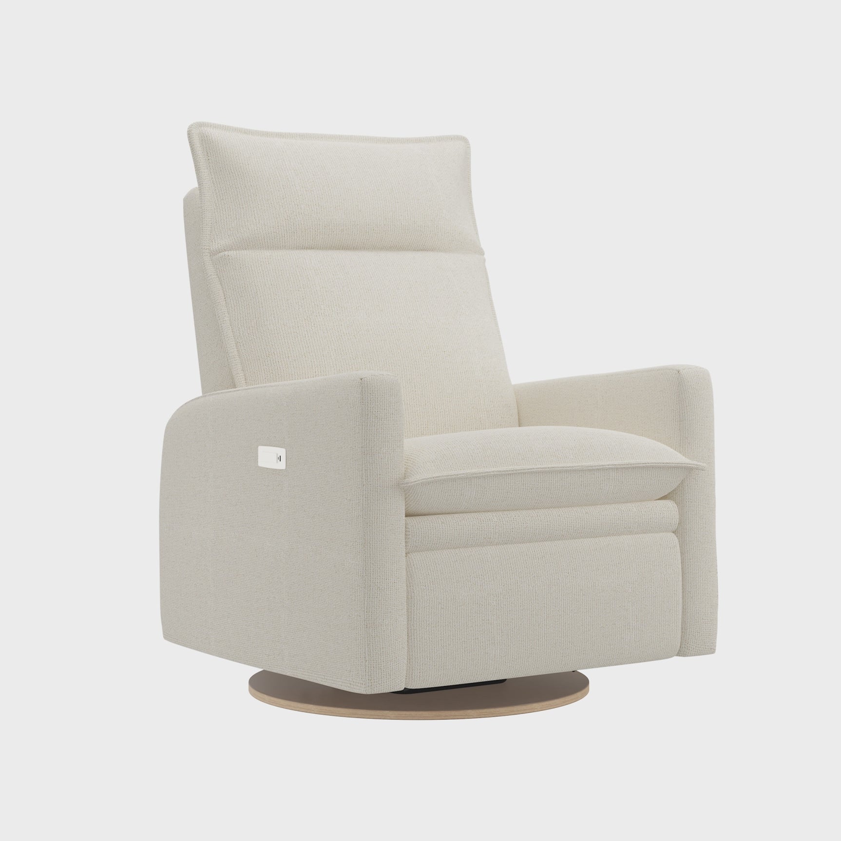 Grand Fauteuil Berçant et Pivotant Arya avec Mécanisme Électrique - Henequen (Tissu anti-tache)