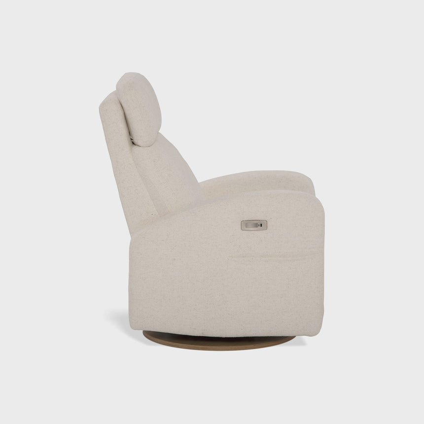 Fauteuil Berçant Inclinable Pivotant Hailey Henequen avec Mécanisme Électrique (Tissu anti-tache)