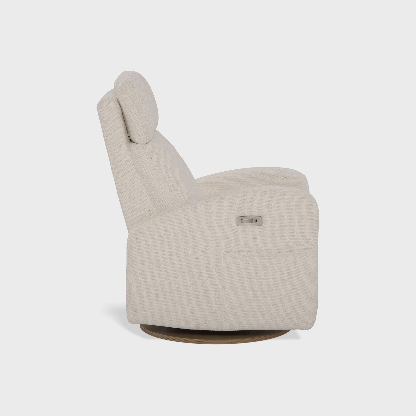 Fauteuil Berçant Inclinable Pivotant Hailey Henequen avec Mécanisme Électrique (Tissu anti-tache)