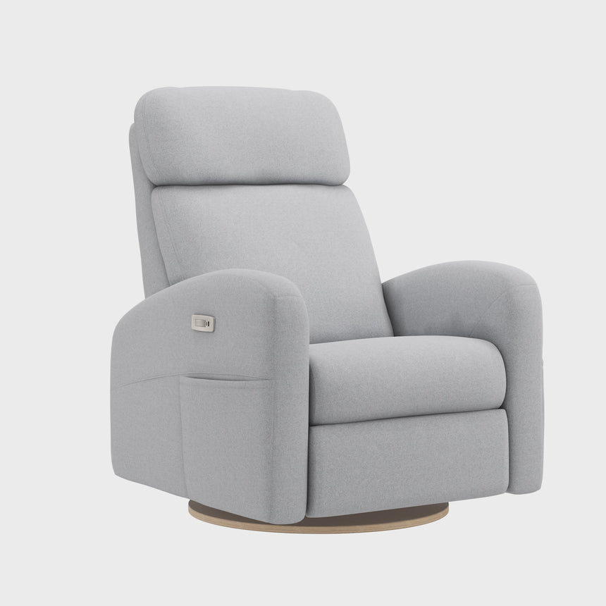 Grand Fauteuil Berçant Inclinable Pivotant Hailey avec Mécanisme Électrique - Arlo Heather Silver