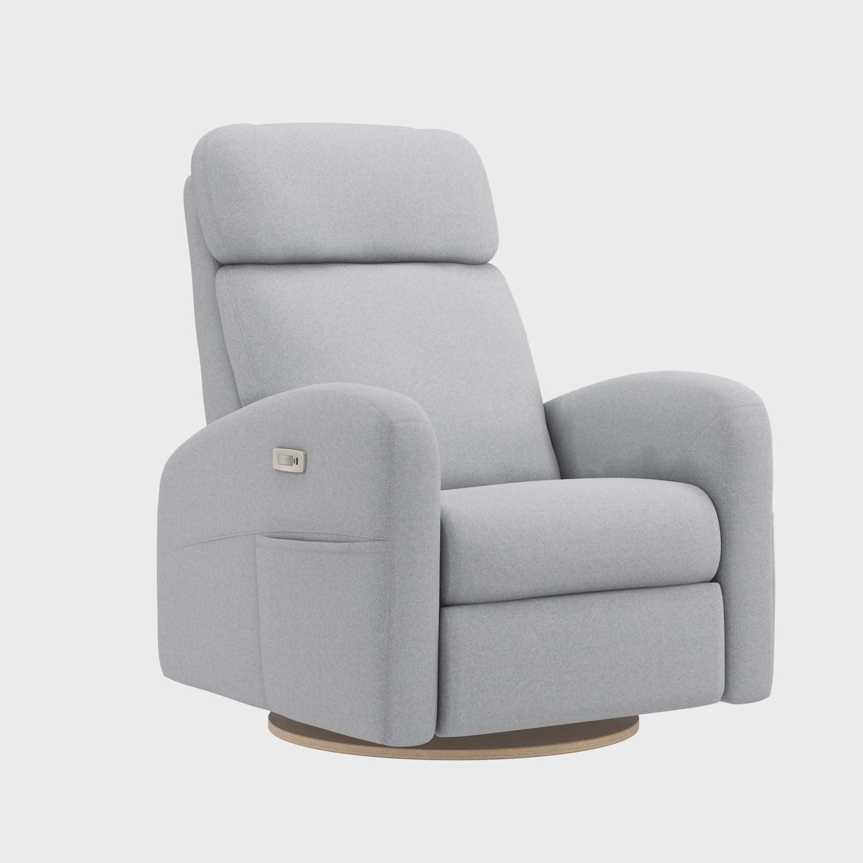 Grand Fauteuil Berçant Inclinable Pivotant Hailey avec Mécanisme Électrique - Arlo Heather Silver