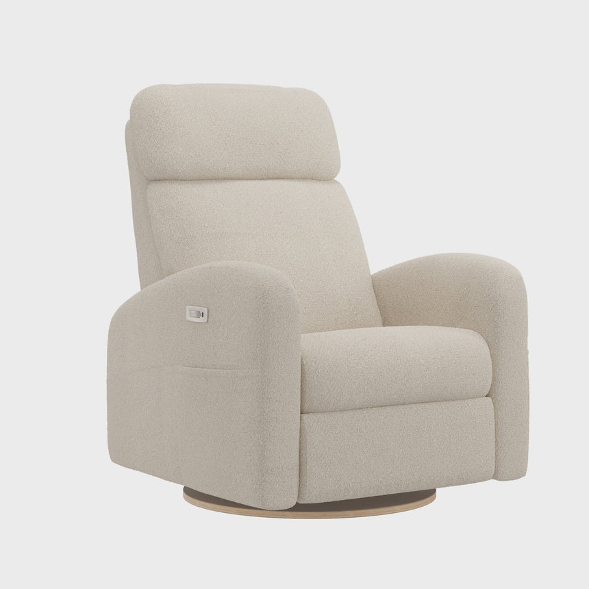 Grand Fauteuil Berçant Inclinable Pivotant Hailey avec Mécanisme Électrique - Beyond Sheep Cream
