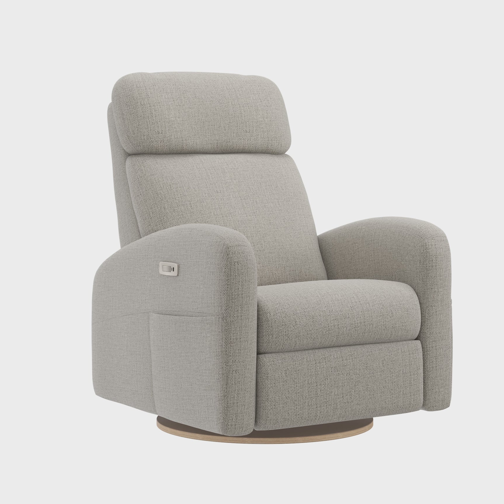 Grand Fauteuil Berçant Inclinable Pivotant Hailey avec Mécanisme Électrique - Breather Driftwood