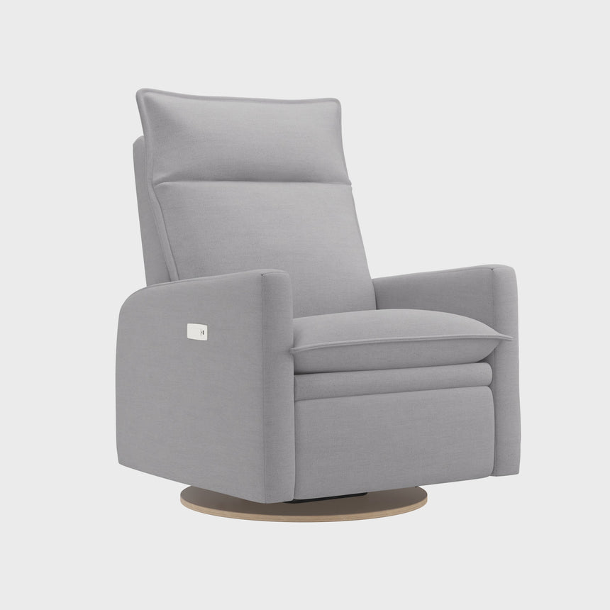 Grand Fauteuil Berçant et Pivotant Arya avec Mécanisme Électrique - Como Dove Grey