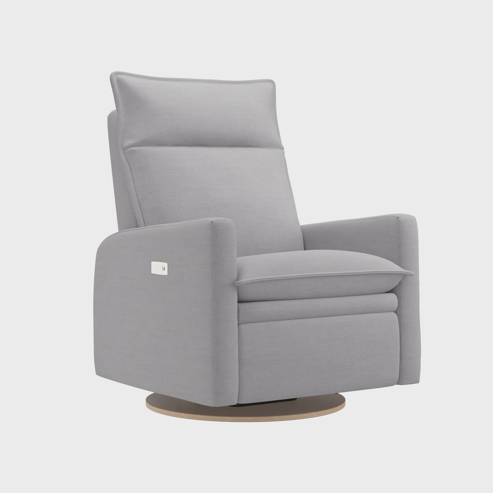 Grand Fauteuil Berçant et Pivotant Arya avec Mécanisme Électrique - Como Dove Grey