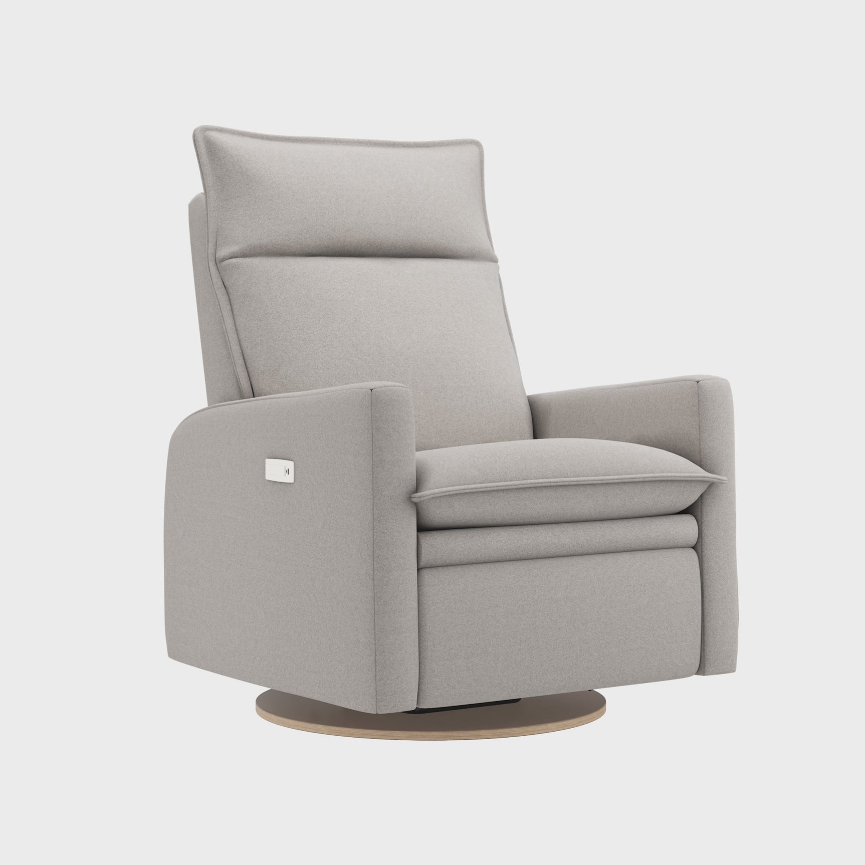 Grand Fauteuil Berçant et Pivotant Arya avec Mécanisme Électrique - Arlo Heather Pearl