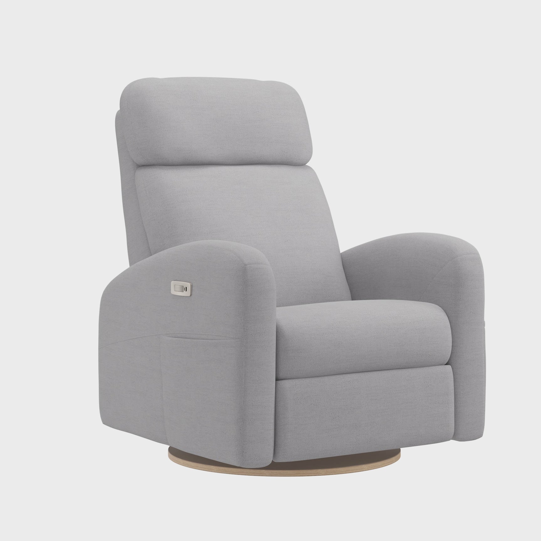 Grand Fauteuil Berçant Inclinable Pivotant Hailey avec Mécanisme Électrique - Como Dove Grey
