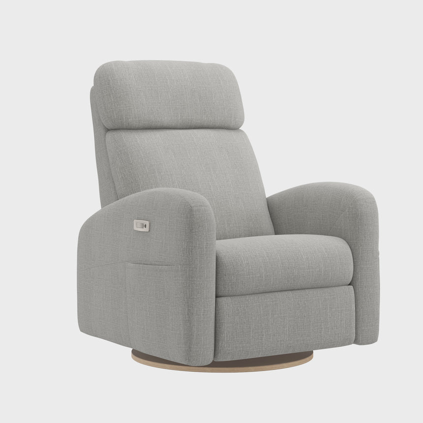 Grand Fauteuil Berçant Inclinable Pivotant Hailey avec Mécanisme Électrique - Nubia Silver