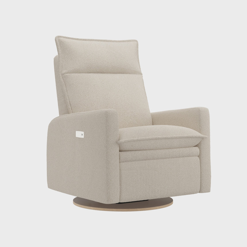 Grand Fauteuil Berçant et Pivotant Arya avec Mécanisme Électrique - Beyond Sheep Cream