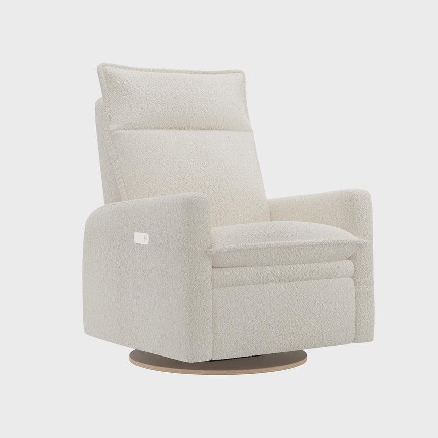 Grand Fauteuil Berçant et Pivotant Arya avec Mécanisme Électrique - Puppy Pearl