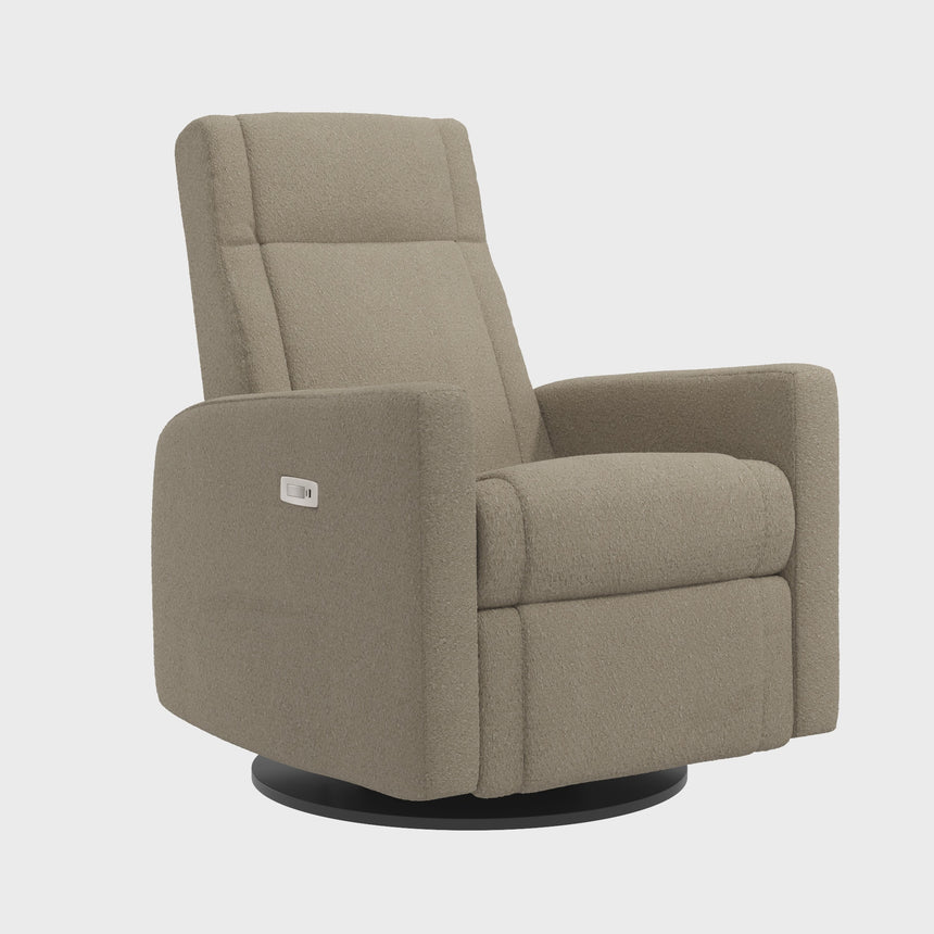 Large Rocking and Swivel Armchair Nelly with Electric Recliner - Mocha