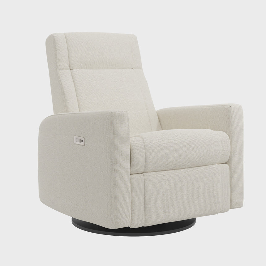 Grand Fauteuil Berçant et Pivotant Nelly avec Mécanisme Électrique - Tissu Anti-tache Alta™ 10